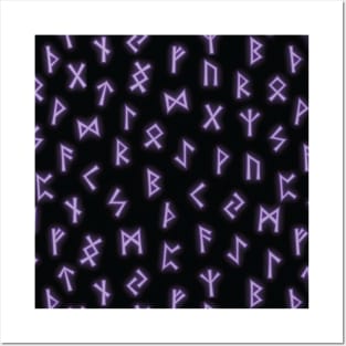 Purple Viking Runes Posters and Art